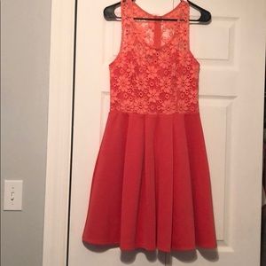 Coral lace dress